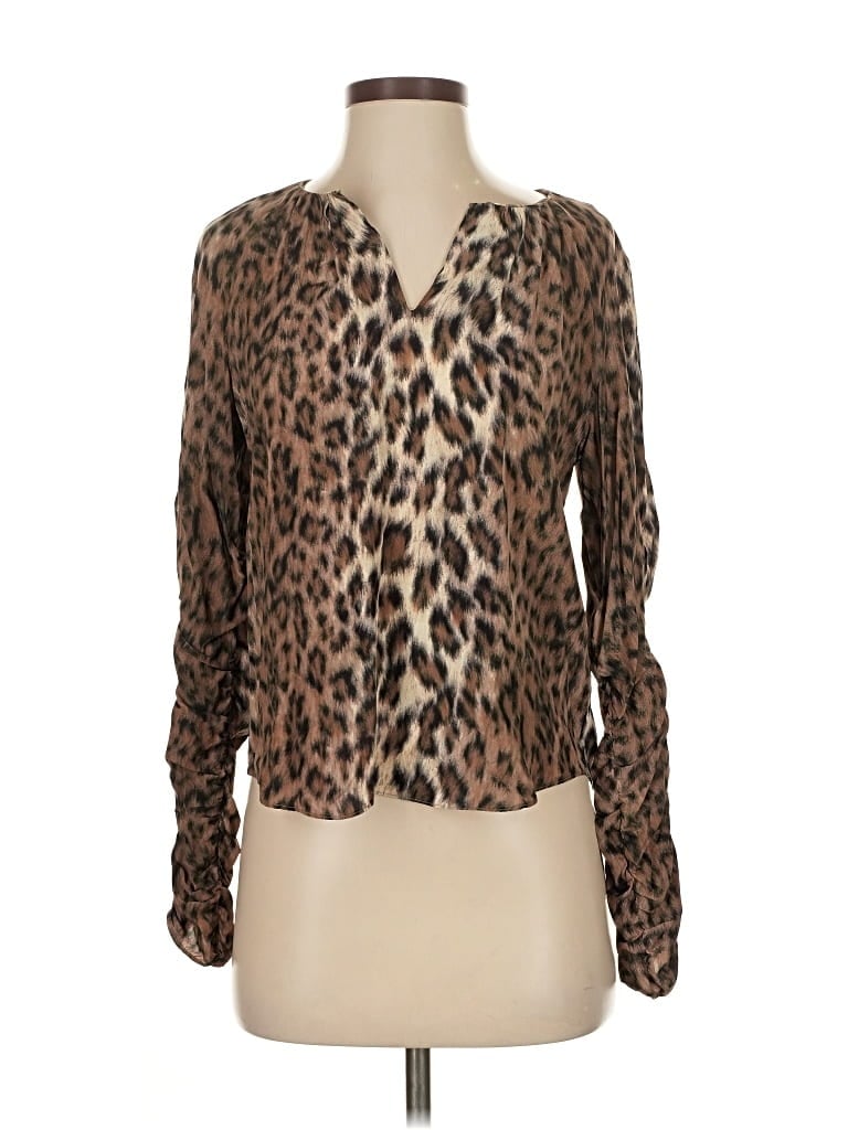 Pre-owned Joie Long Sleeve Blouse In Brown