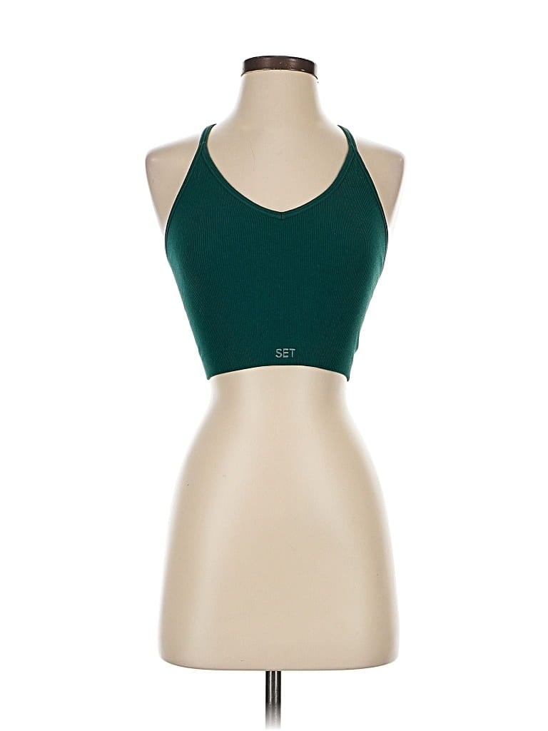 Pre-owned Set Active Tank Top Green Halter Neckline Tops