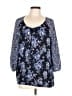 Croft & Barrow 100% Polyester Blue 3/4 Sleeve Blouse Size L - photo 1