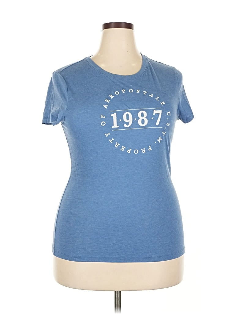 Pre-owned Aéropostale Short Sleeve T-shirt In Blue