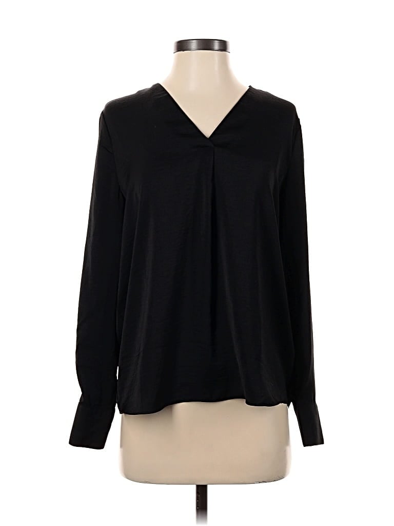 Pre-owned Banana Republic Factory Store Long Sleeve Blouse In Black