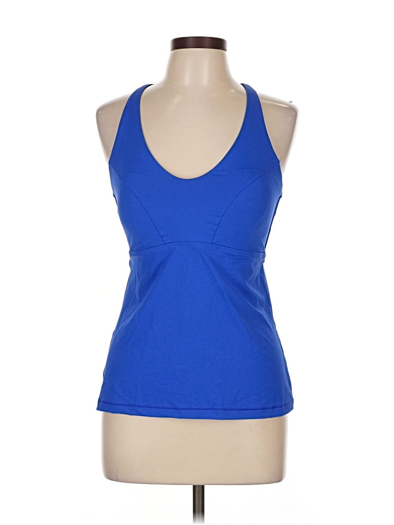 Pre-owned Athleta Tank Top Blue Halter Neckline Tops