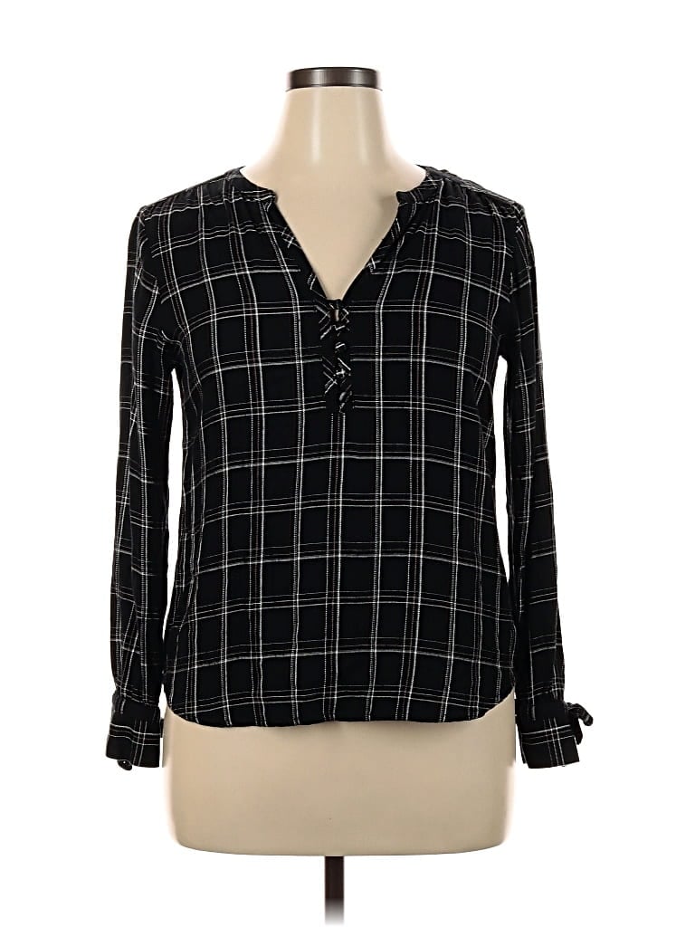 Pre-owned Sanctuary Long Sleeve Blouse In Black