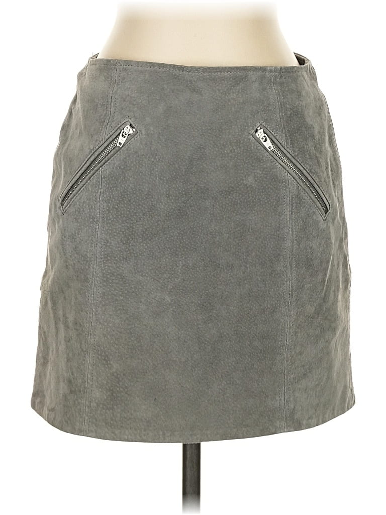 Pre-owned Blanknyc Blank Nyc Leather Skirt In Gray