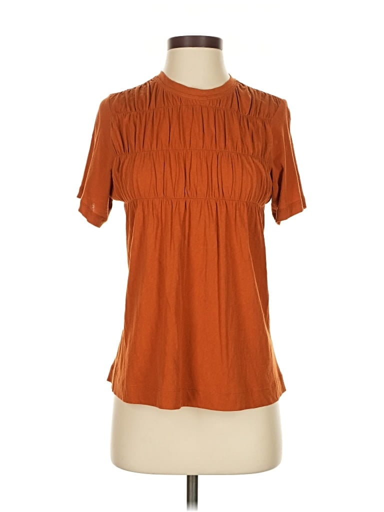 Pre-owned Everlane Short Sleeve Blouse In Orange
