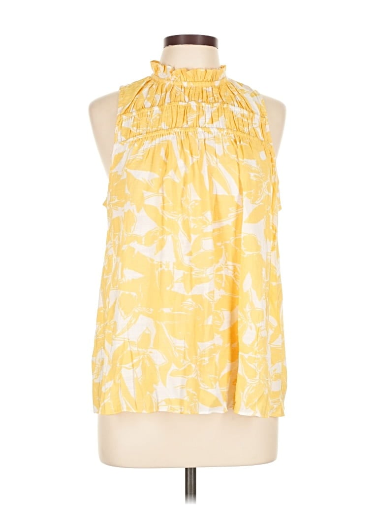 Pre-owned Nine West Sleeveless Blouse In Yellow