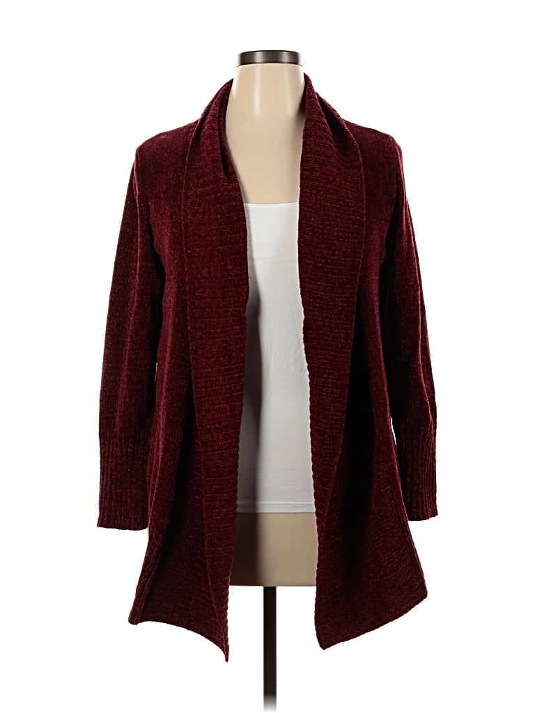 Pre-owned Seven7 Cardigan Sweater In Burgundy