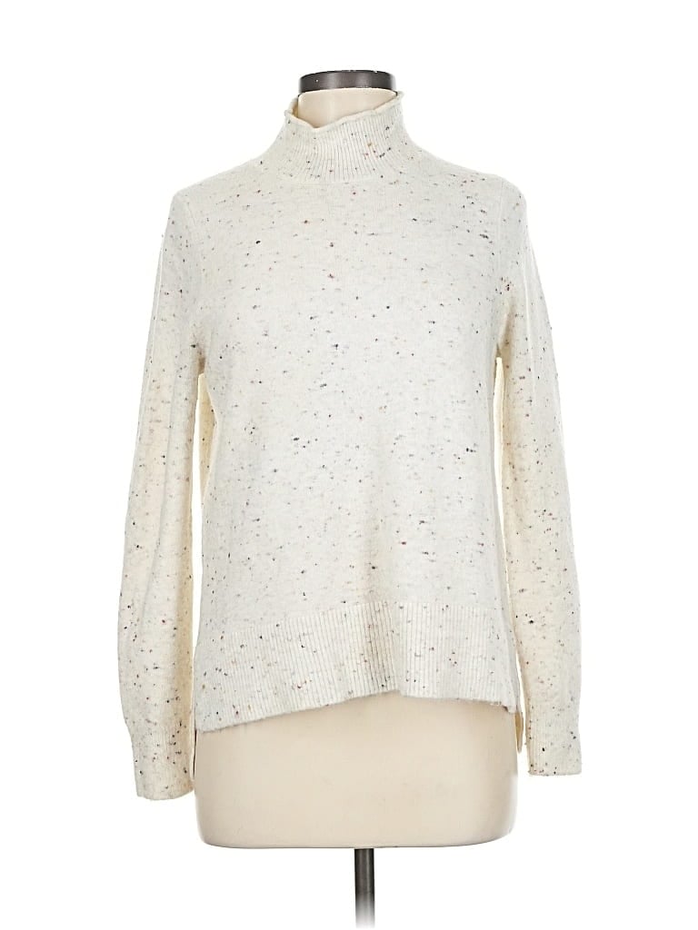 Pre-owned Ann Taylor Loft Turtleneck Sweater In White