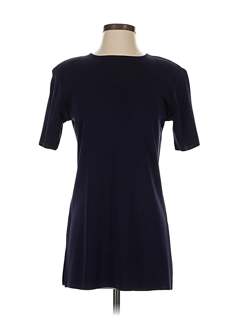 Pre-owned Misook Short Sleeve Blouse In Blue