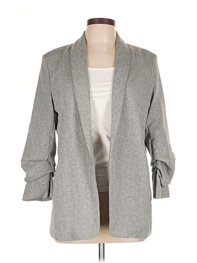 Pre-owned Shein Blazer Jacket In Gray