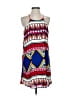 Buttons 100% Polyester Graphic Blue Casual Dress Size S - photo 1