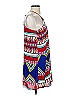 Buttons 100% Polyester Graphic Blue Casual Dress Size S - photo 4