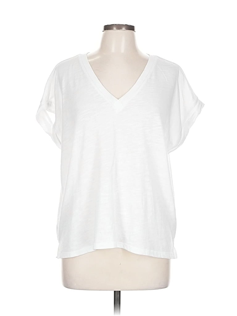 Pre-owned Ann Taylor Loft Short Sleeve T-shirt In White