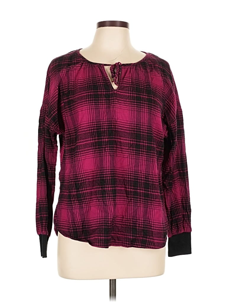 Pre-owned Juicy Couture Long Sleeve Blouse In Burgundy