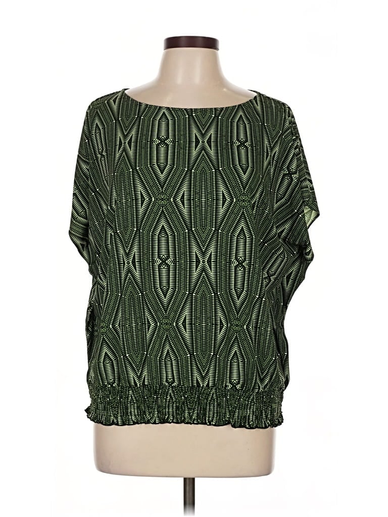 Pre-owned Ellen Tracy 3/4 Sleeve T-shirt In Green