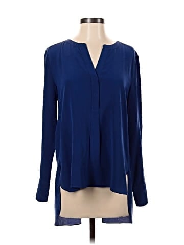 BCBGMAXAZRIA Long Sleeve Silk Top (view 1)