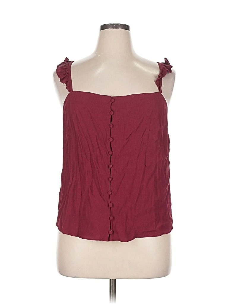 Pre-owned Madewell Sleeveless Blouse In Burgundy