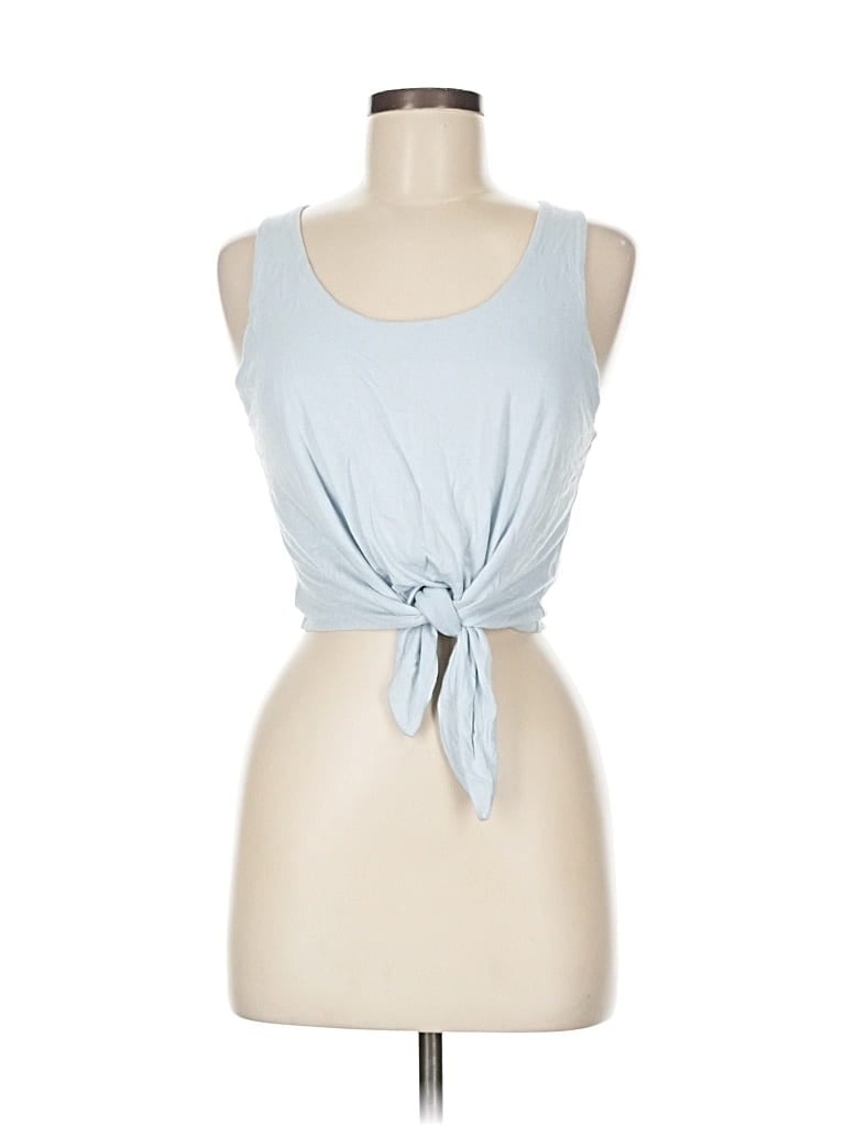 Pre-owned Babaton Tank Top Blue Halter Neckline Tops