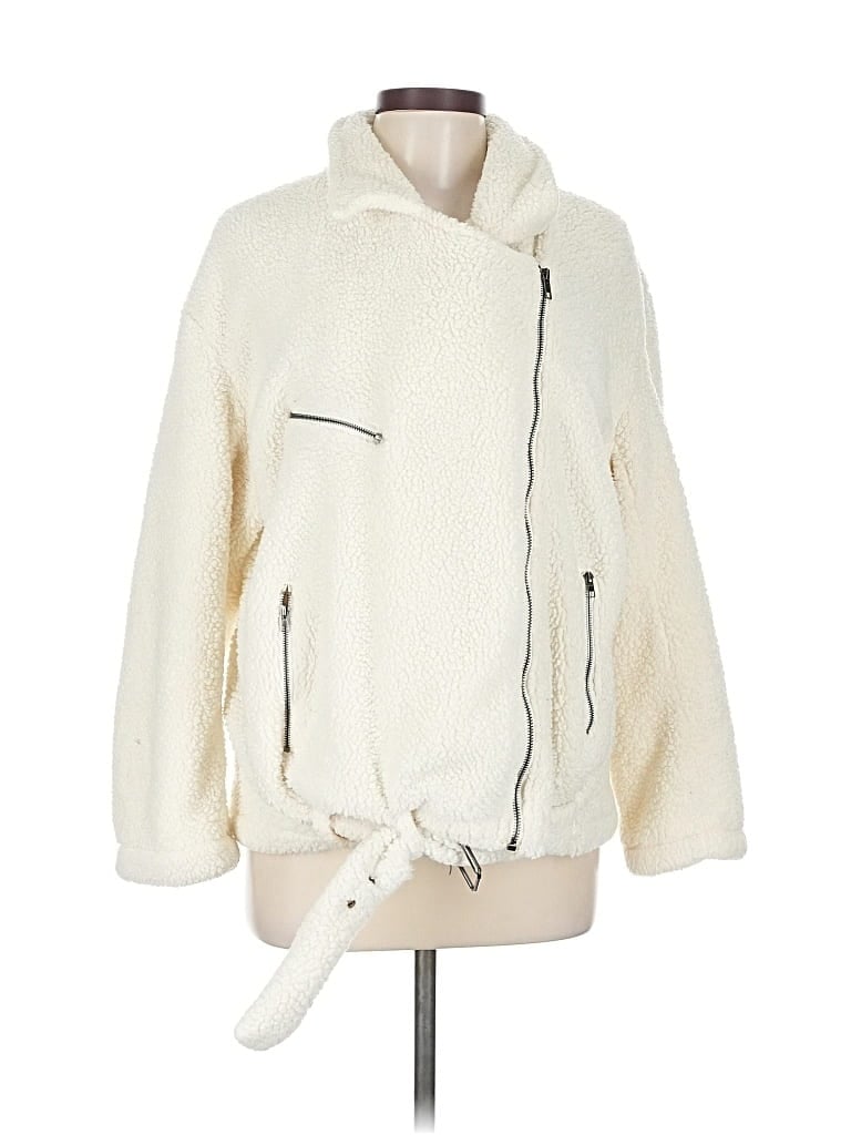 Pre-owned Assorted Brands Faux Fur Jacket In White