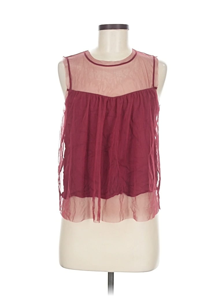 Pre-owned Hollister Sleeveless Blouse In Burgundy