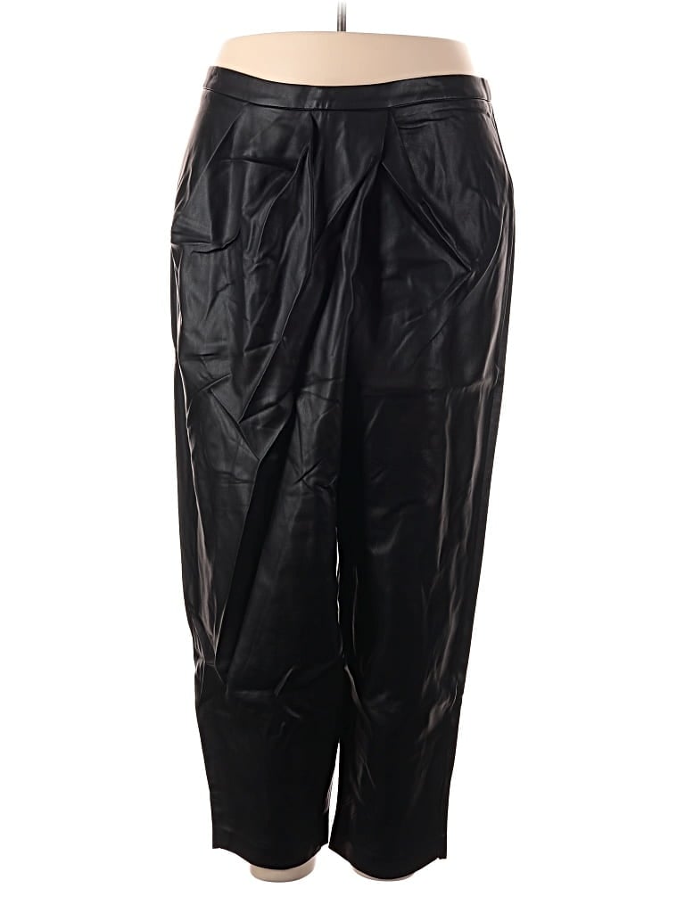 Pre-owned Eloquii Faux Leather Pants In Black