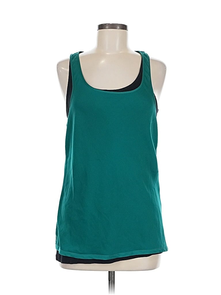 Pre-owned Dknyc Sleeveless Top Teal Scoop Neck Tops In Blue