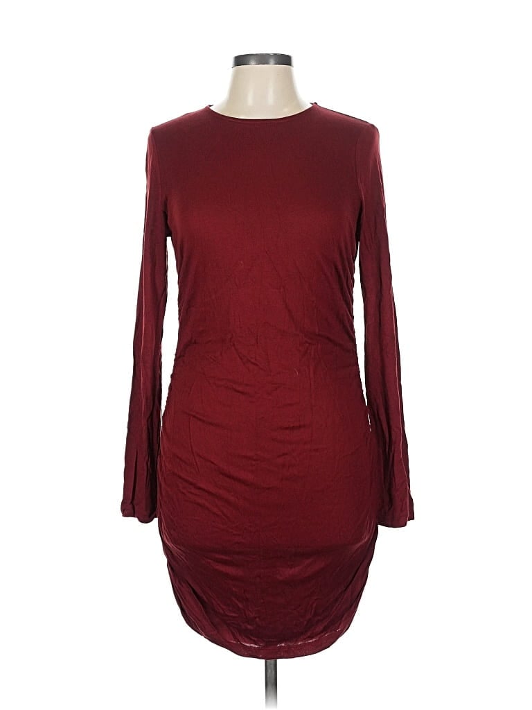 Pre-owned Zara W&b Collection Casual Dress In Burgundy