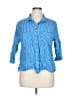 Assorted Brands Stripes Blue 3/4 Sleeve Button-Down Shirt Size 16 - photo 1