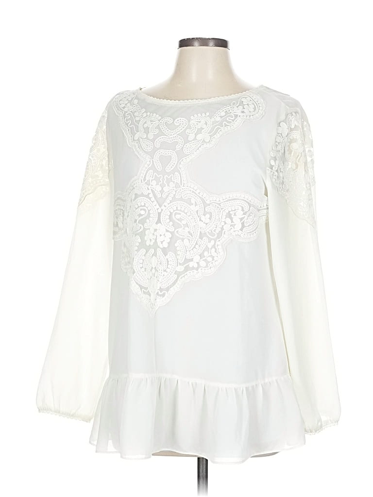 Pre-owned Sundance 3/4 Sleeve Blouse In White