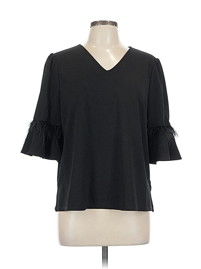 Adrianna Papell 3/4 Sleeve Blouse In Black