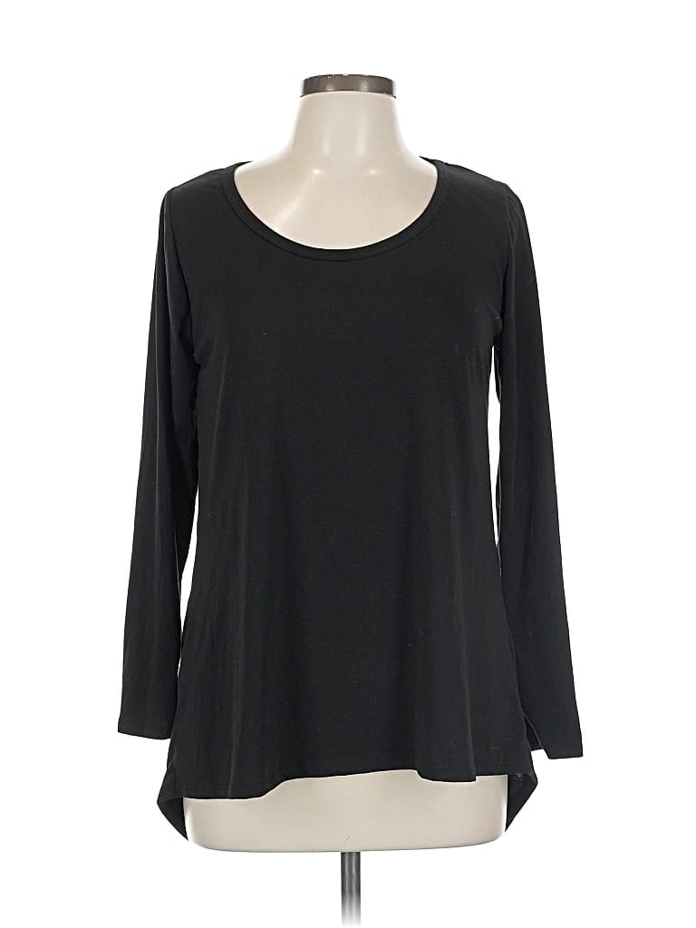 Pre-owned Lularoe Long Sleeve Top Black Scoop Neck Tops