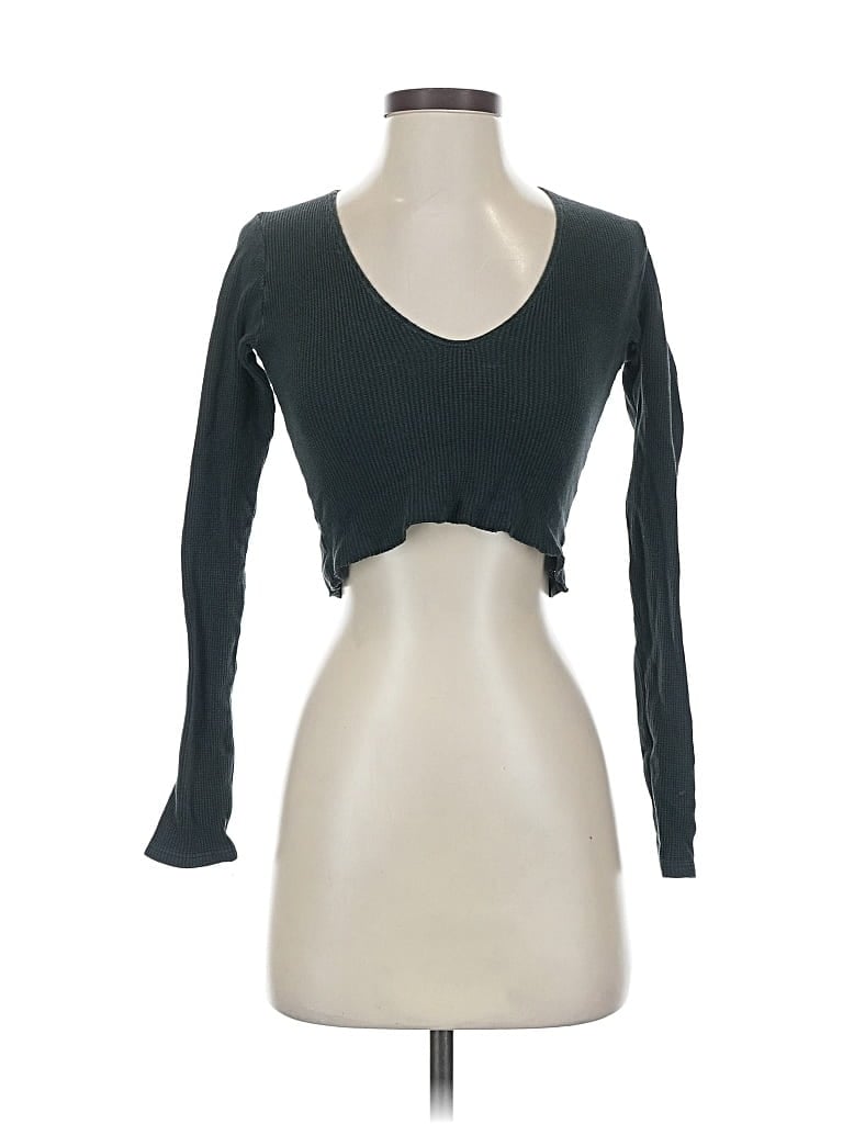 Pre-owned Brandy Melville Long Sleeve Top Black Sweetheart Neckline Tops