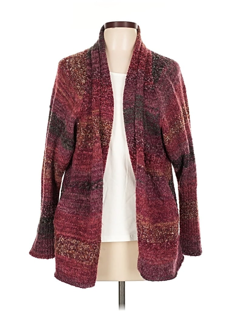 Pre-owned Curio Cardigan Sweater In Burgundy