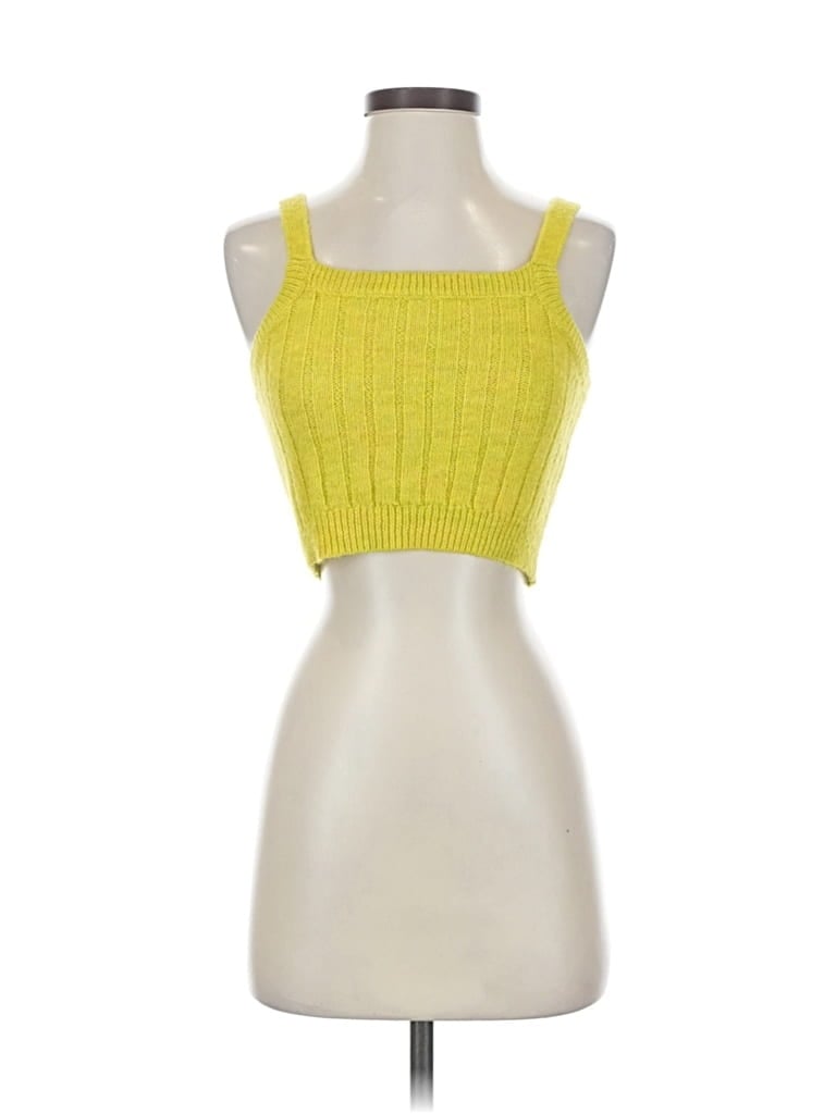 Pre-owned Wild Fable Sleeveless Top Yellow Halter Neckline Tops