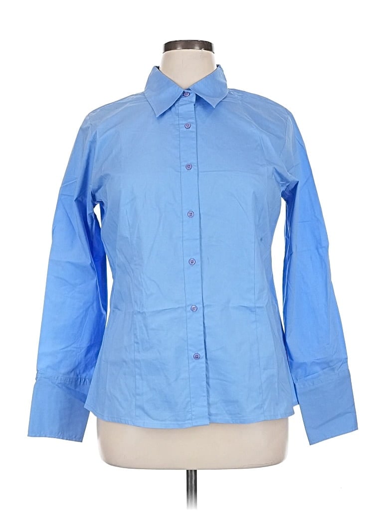 Pre-owned Chadwicks Long Sleeve Button Down Shirt In Blue