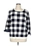Talbots Checkered-gingham Blue Pullover Sweater Size 1X(14-16) - photo 1