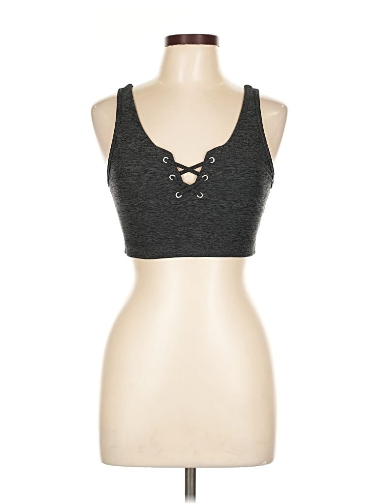 Pre-owned Year Of Ours Tank Top Gray Halter Neckline Tops