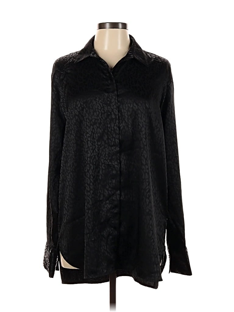 Pre-owned Old Navy Long Sleeve Blouse In Black