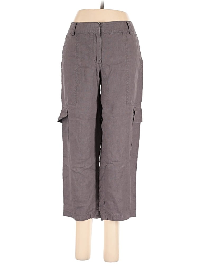 Pre-owned Eileen Fisher Linen Pants In Gray