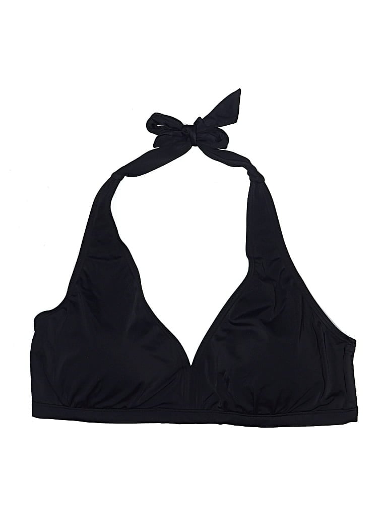 Pre-owned Swimsuits For All Swimsuit Top Black Solid Pattern Swimwear