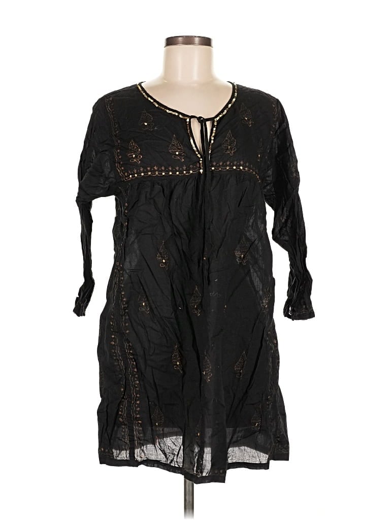 Pre-owned Peppermint Bay 3/4 Sleeve Blouse In Black