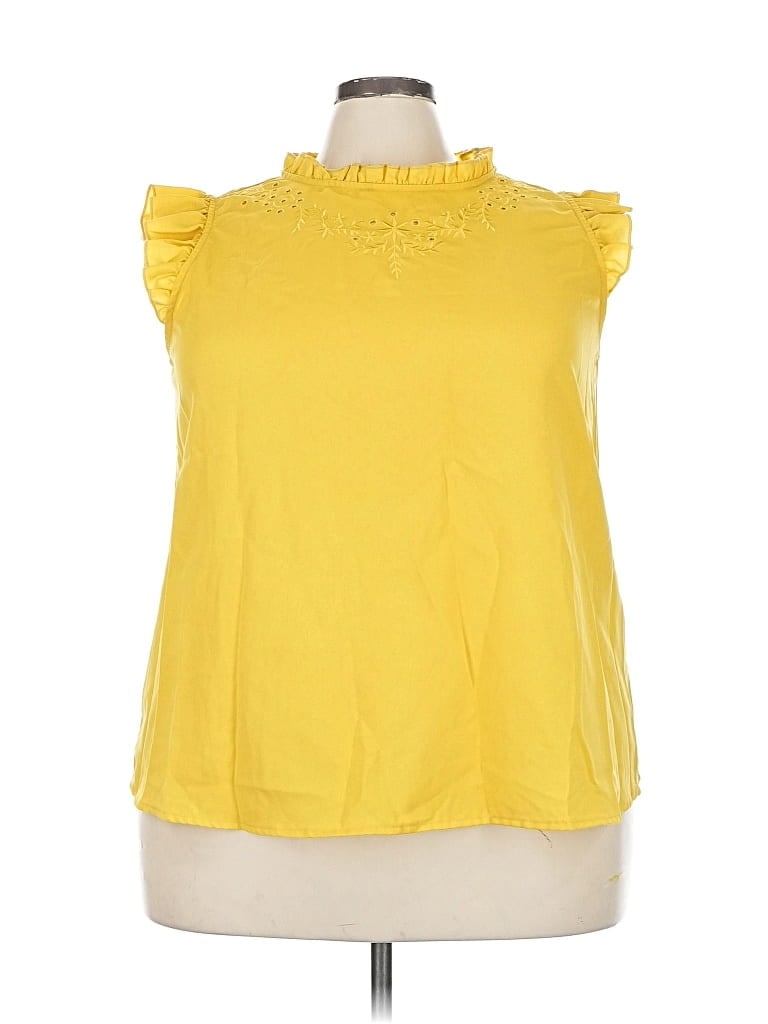 Pre-owned Shein Curve Sleeveless Blouse In Yellow