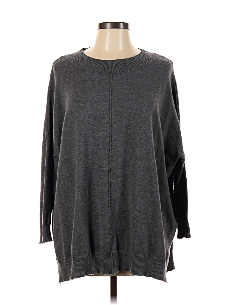 Pre-owned Adrianna Papell Pullover Sweater In Gray