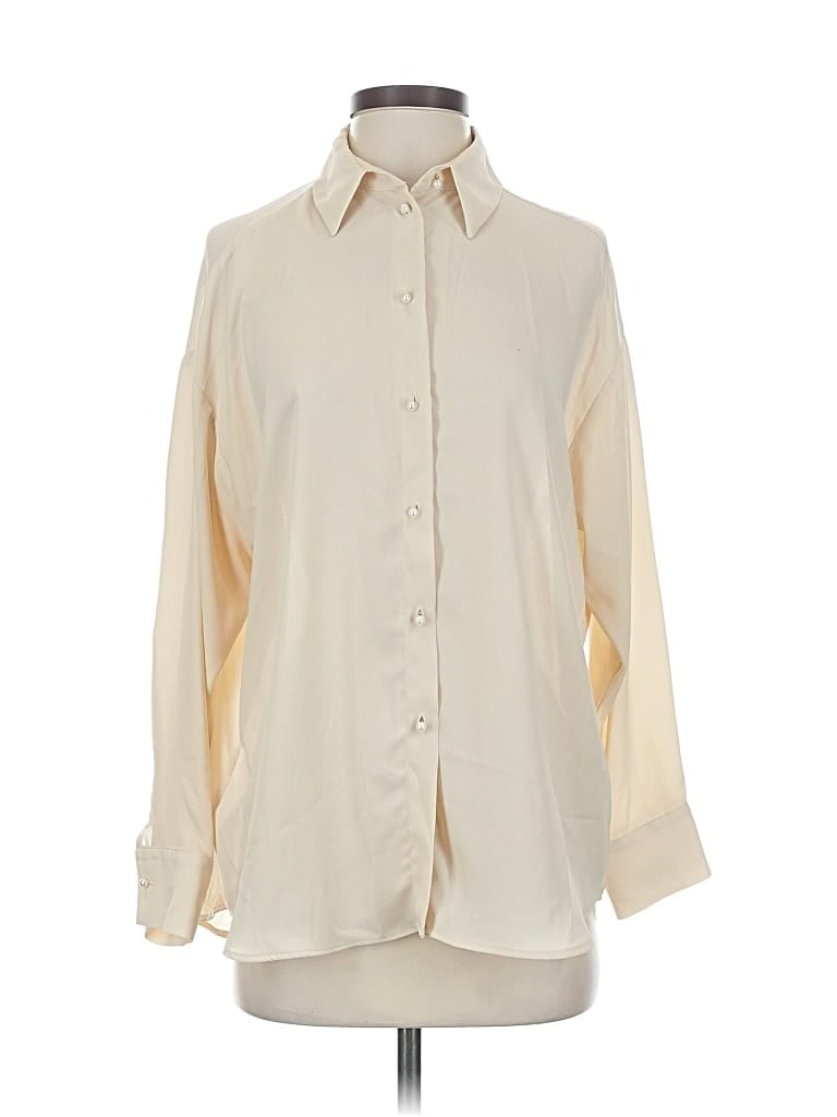 Pre-owned Zara Long Sleeve Blouse In White