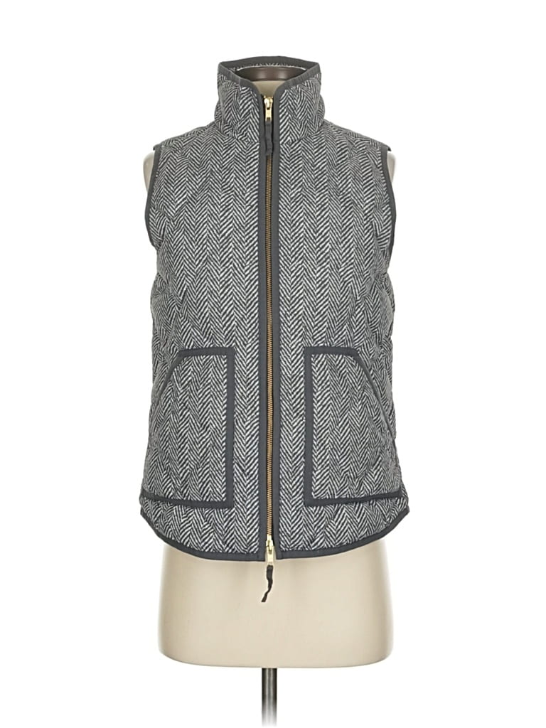 Pre-owned J.crew Factory Store Vest In Gray