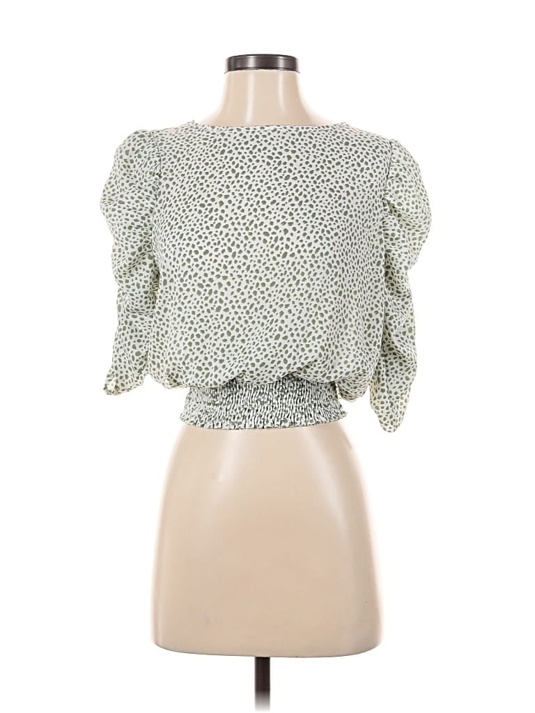 PAPER CRANE Pre-owned 3/4 Sleeve Blouse In Green