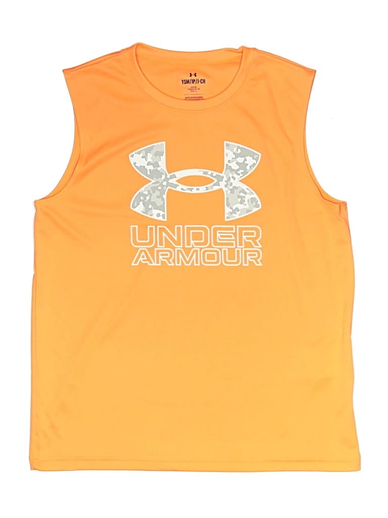 Pre-owned Under Armour Kids' Sleeveless T-shirt In Orange