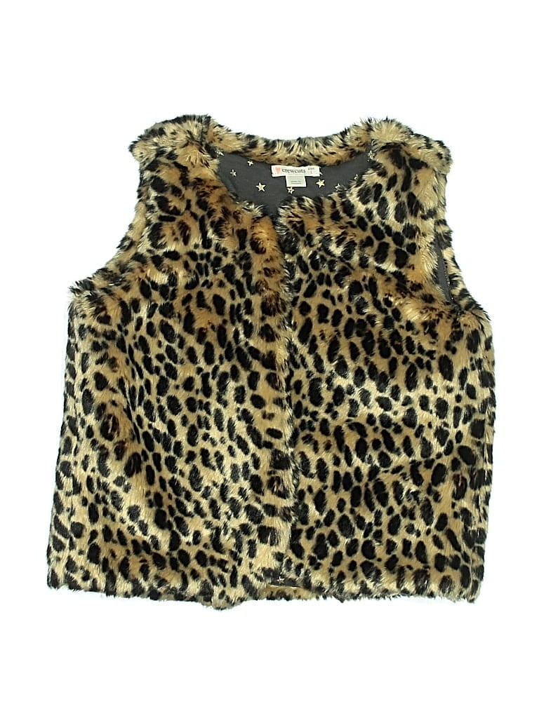 Pre-owned Crewcuts Kids' Faux Fur Vest In Gold