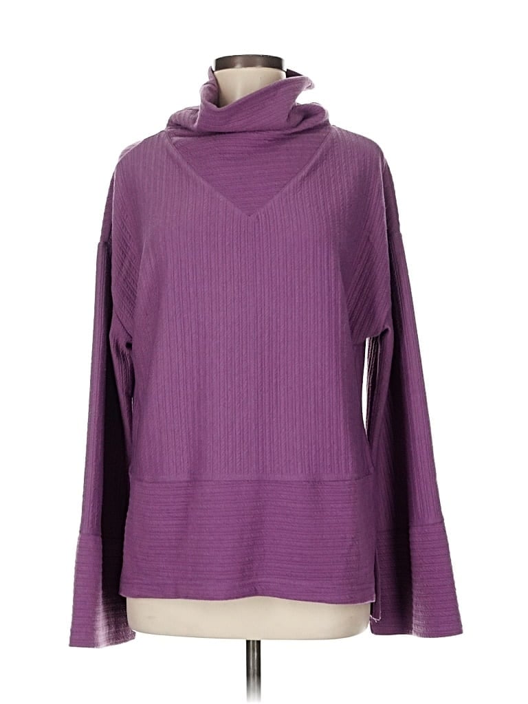 Pre-owned Tahari Long Sleeve Turtleneck In Purple
