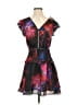 Bebe 100% Polyester Tropical Black Cocktail Dress Size XS - photo 1